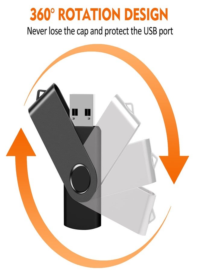 AreTop 2GB USB Flash Drive, AreTop 1 Pack USB 2.0 Thumb Drives Memory Stick Swivel Jump Drive for Home & Office Use (1 Pack 2GB, Black) - Image 3